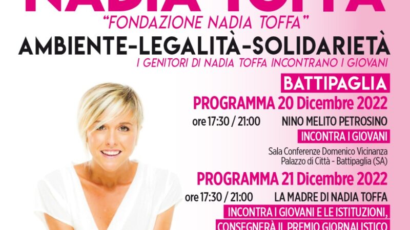 PREMIO GIORNALISTICO NADIA TOFFA “III EDIZIONE” SERRE – BATTIPAGLIA (SA) 20-21.12.2022